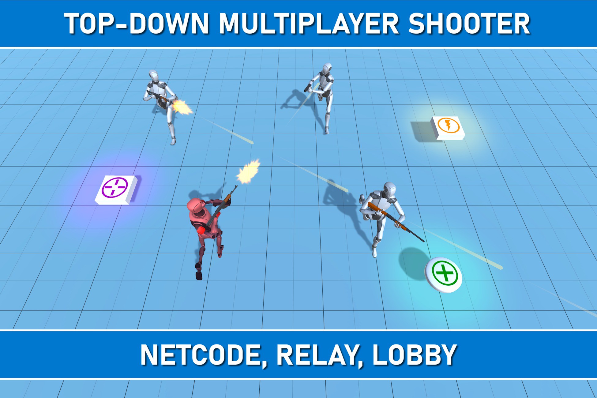 Multiplayer Top-Down Shooter Template (Netcode, Lobby, Relay)